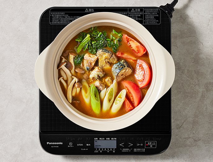 さばのしょうがカレー鍋